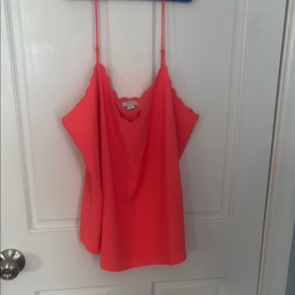 J. Crew Coral Scalloped Sleeveless Camisole